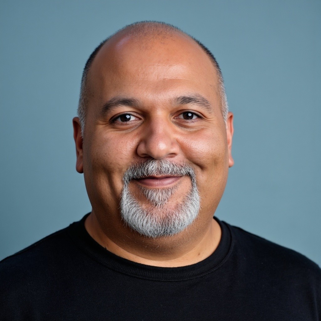 Portrait of Faisal Rafiq, MD, CEO and founder of Nextvisit, Inc., smiling against a neutral background.